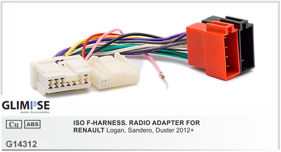ISO F-HARNESS. RADIO ADAPTER FOR RENAULT Logan Sandero Duster 2012 on