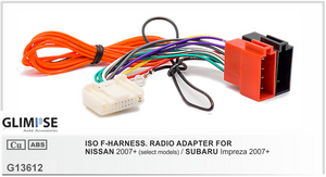 ISO F-HARNESS. RADIO ADAPTER FOR NISSAN 2007 on / SUBARU Impreza 2007 on