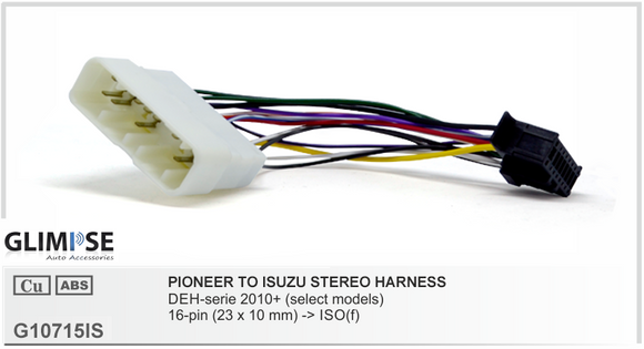 Pioneer to Isuzu Stereo Harness Headunit Loom