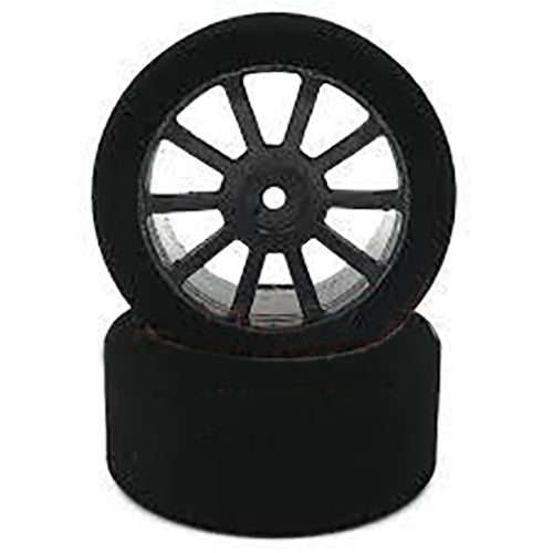 Matrix Racing Pre-Assembled Rear 40 Shore AIR 30mm Foam Tire 2 pcs w/ Carbon Wheel For 1/10 On Road RC