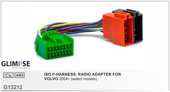 ISO F-HARNESS. RADIO ADAPTER FOR VOLVO 2004 on (select models)