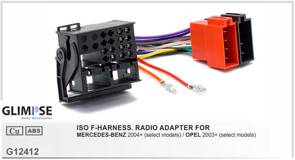 ISO F-HARNESS. RADIO ADAPTER FOR MERCEDES-BENZ 2004 on / OPEL 2003 on