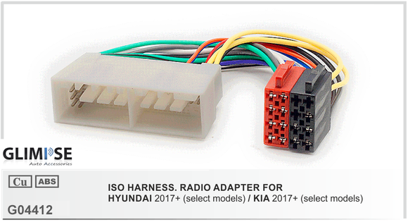 ISO Harness radio Adapter for Hyundai 2017 + / Kia 2017+ ISO