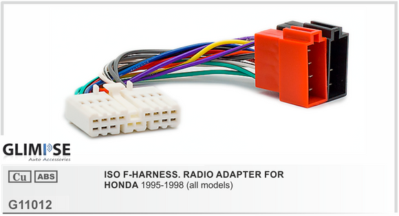 ISO F-HARNESS. RADIO ADAPTER FOR HONDA All Models 1995-1998