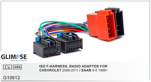 ISO F-HARNESS. RADIO ADAPTER FOR CHEVROLET 2006-2011 / SAAB 9.5 1998 on