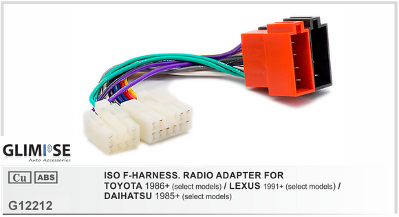 ISO F-HARNESS. RADIO ADAPTER FOR TOYOTA / LEXUS / DAIHATSU