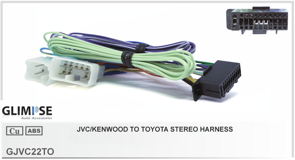 JVC/Kenwood 22 Pin to Toyota Stereo Harness Headunit Loom