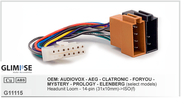 OEM: AUDIOVOX - AEG - CLATRONIC - FORYOU - MYSTERY - PROLOGY - ELENBERG (select models) Headunit Loom