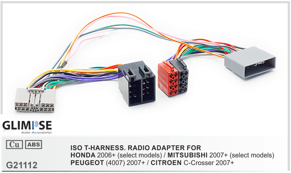 HONDA 2006+ (select models) / MITSUBISHI 2007+ (select models) / PEUGEOT (4007) 2007+ / CITROEN C-Crosser 2007+ ISO T-Harness