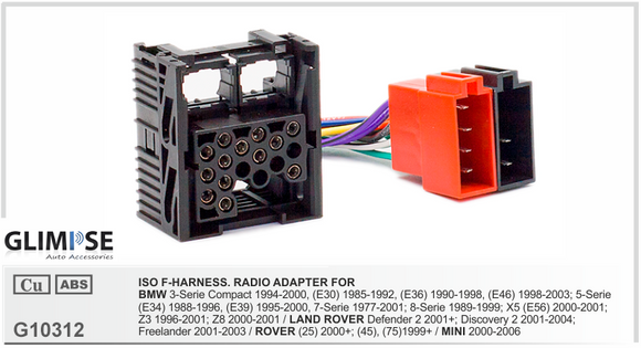 ISO F-HARNESS. RADIO ADAPTER FOR BMW 3-Serie Compact 1994-2000 (E30) 1985-1992 (E36) 1990-1998 (E46) 1998-2003 5-Serie (E34) 1988-1996 (E39) 1995