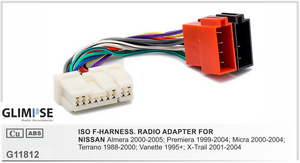 ISO F-HARNESS. RADIO ADAPTER FOR NISSAN Almera 2000-2005 Premiera 1999-2004 Micra 2000-2004 Terrano 1988-2000 Vanette 1995 on X-Trail 2001-2004
