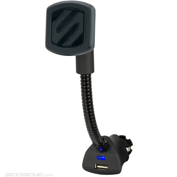 Scosche MAGNETIC 12V POWER SOCKET MOUNT WITH USB CHARGING FOR MOBILE DEVICES.