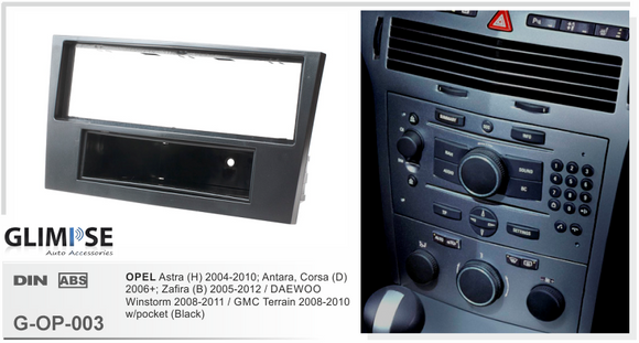 OPEL Astra (H) 2004-2010 Antara Corsa (D) 2006 on Zafira (B) 2005-2012 w/pocket (Black) Trim