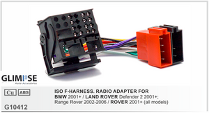 ISO F-HARNESS. RADIO ADAPTER FOR BMW 2001 on / LAND ROVER Defender 2 2001 on Range Rover 2002-2006 / ROVER 2001 on