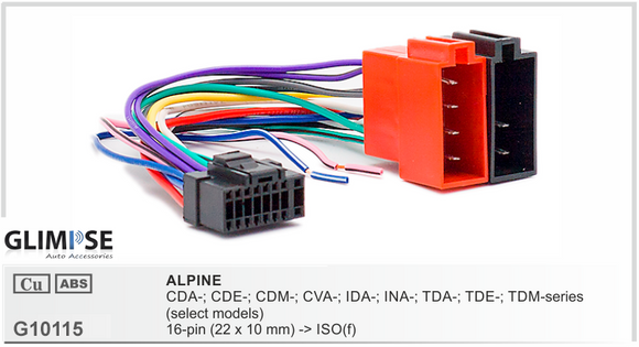 ALPINE CDA- CDE- CDM- CVA- IDA- INA- TDA- TDE- TDM-series (select models) Headunit Loom