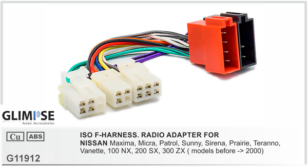 ISO F-HARNESS. RADIO ADAPTER FOR NISSAN Maxima Micra Patrol Sunny